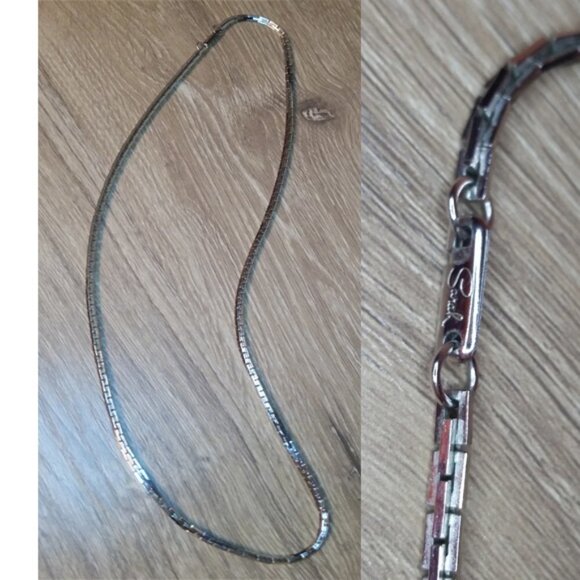 Sarah Coventry Box Chain Long Necklace Silver Tone Costume Faux Fine Look. - Picture 2 of 3